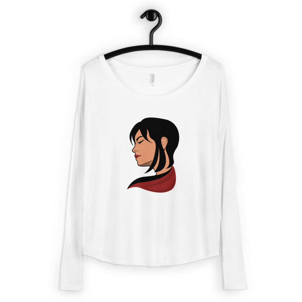 Red Scarf - Ladies' Long Sleeve Tee - RealBigEnvelope