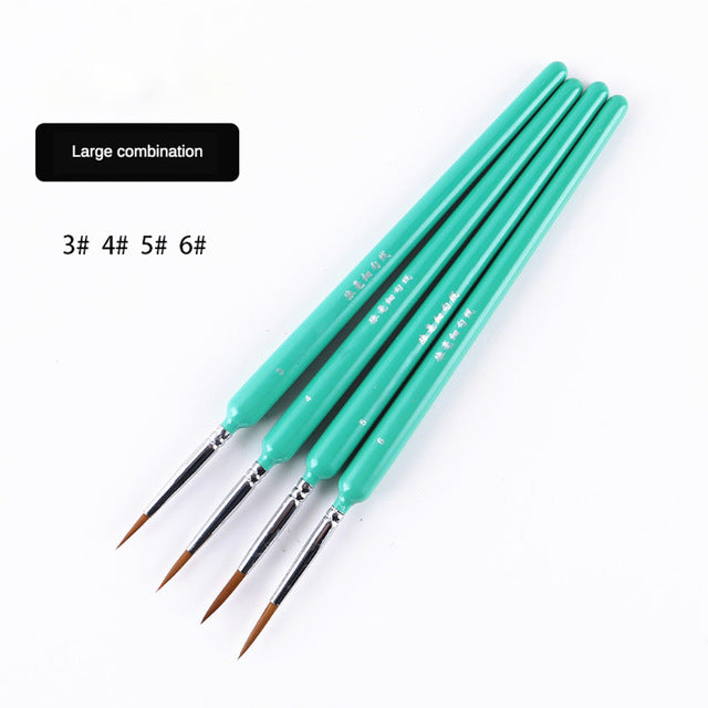 10 pcs Miniature Hook Line Pen art painting brushes weasel hair paint brush gouache watercolor oil paints artists Hand Painted