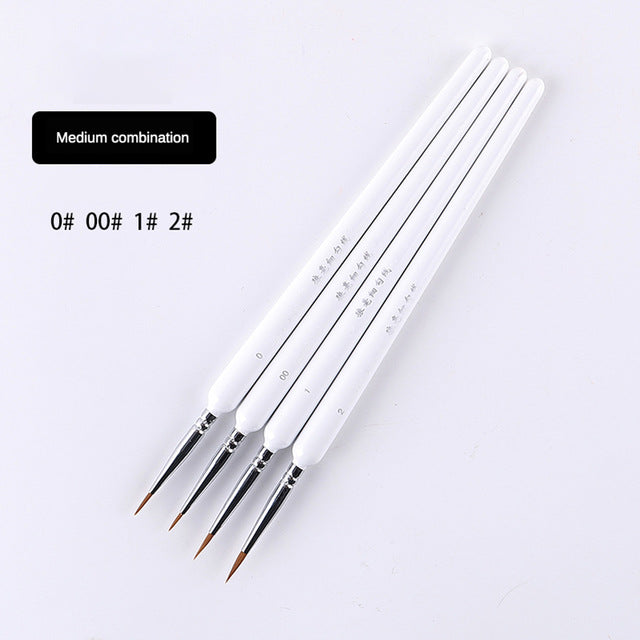 10 pcs Miniature Hook Line Pen art painting brushes weasel hair paint brush gouache watercolor oil paints artists Hand Painted