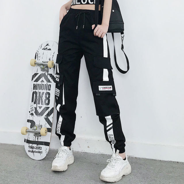 Hot Big Pockets Cargo pants women High Waist Loose Streetwear pants Baggy Tactical Trouser hip hop high quality joggers pants