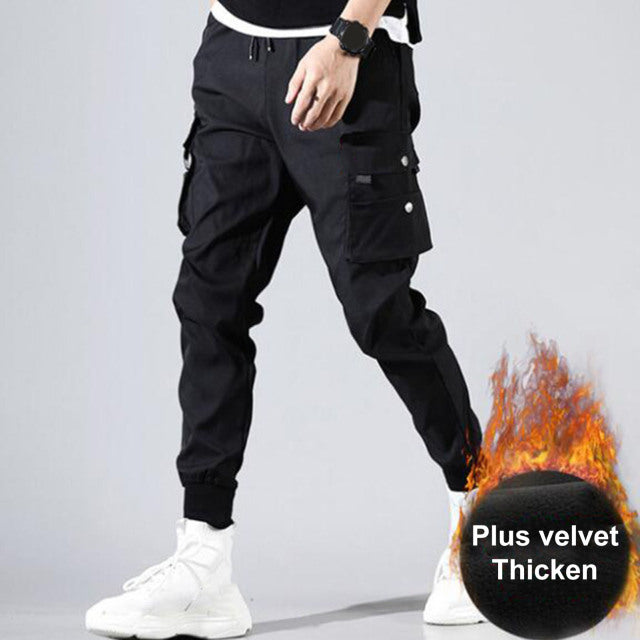 Hot!Autumn Men Pants Hip Hop Harem Joggers Pants 2021New Male Trousers Mens Solid Multi-pocket Cargo Pants Skinny Fit Sweatpants
