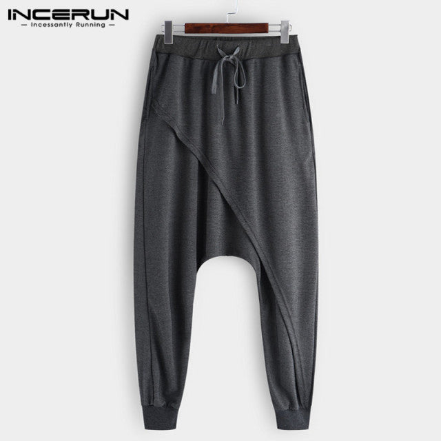 Men's Baggy Fashion Punk Style Drop-Crotch Elastic Waist Joggers